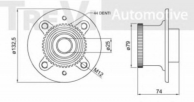 TREVI AUTOMOTIVE wb2081 -  Комплект подшипника ступицы колеса